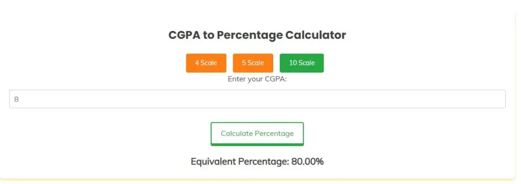 cgpa to percentage calculator